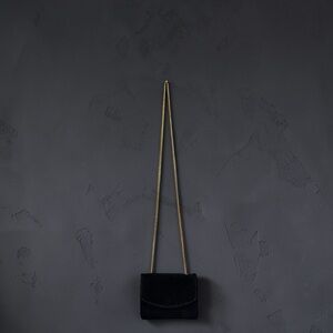 Vinatge Suede Crossbody w/ gold chain